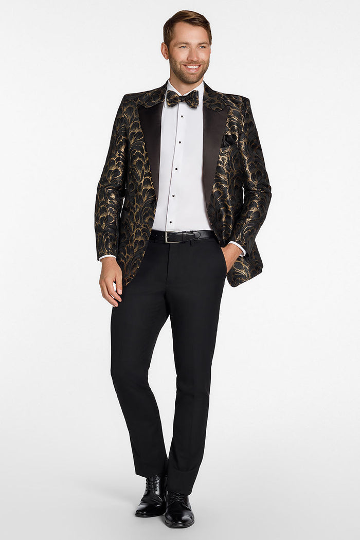 Savannah Black & Gold Peak Tuxedo Jacket (Separates)