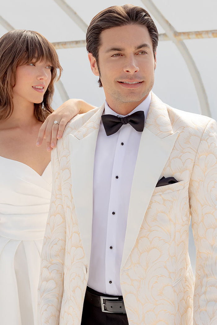 Savannah Ivory & Gold Peak Tuxedo Jacket (Separates)