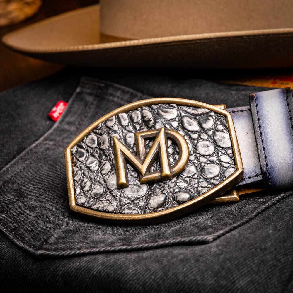 Marco Di Milano Texas Belt Stone Gray Leather Loafer