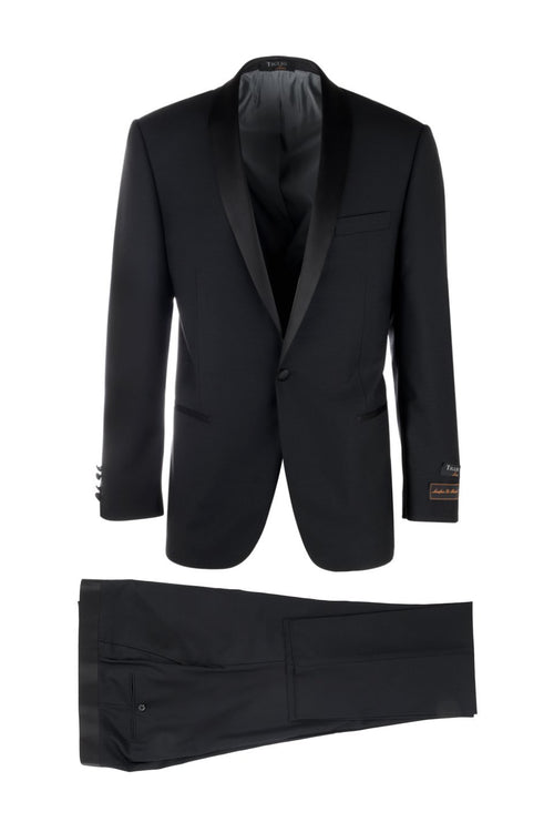 Beckham Black 1-Button Shawl Tuxedo (2-Piece Set) by Tiglio