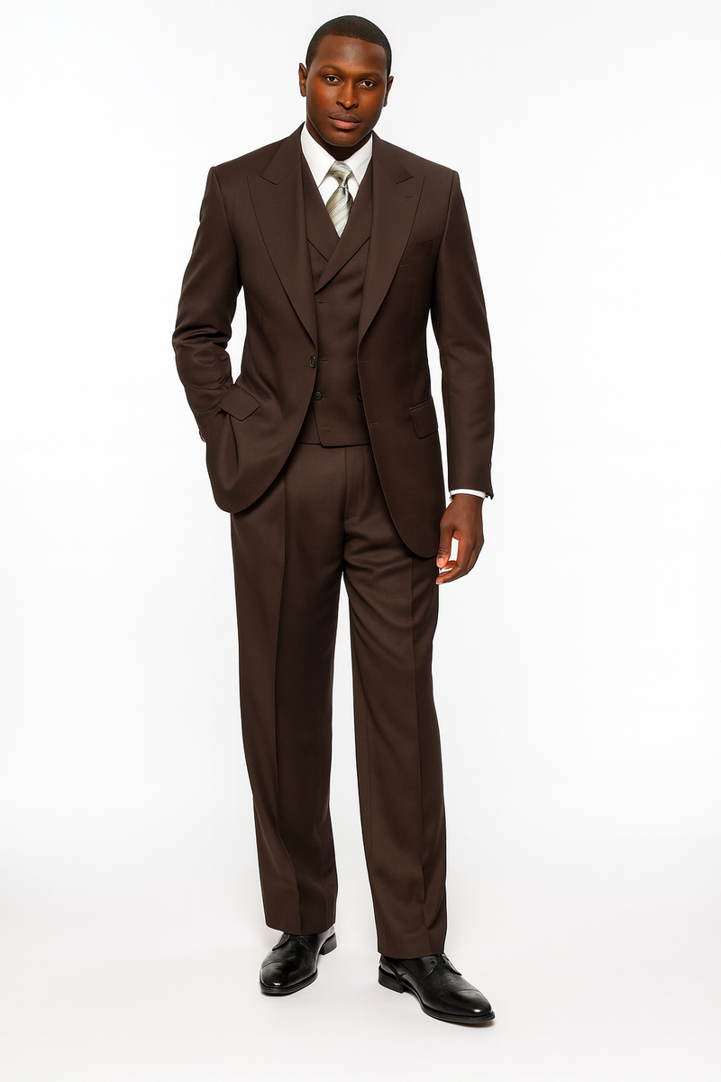あんこILPITTORE 2パンツ ビジネススーツ　ダークブラウン tiglio-rosso-mens-choclate-