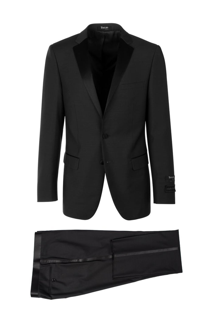 Sienna Porto Black 2-Button Notch Slim Fit Tuxedo (2-Piece Set) by Tiglio