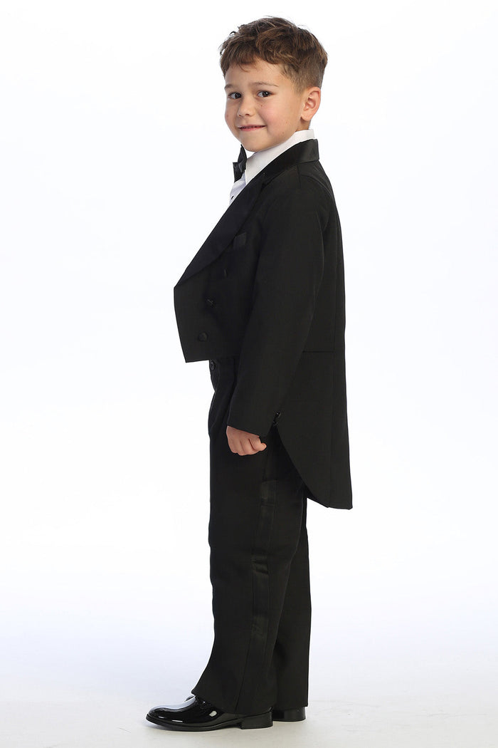 Oliver Kids Black Peak Tuxedo Tail 5-Piece Set by Tip Top
