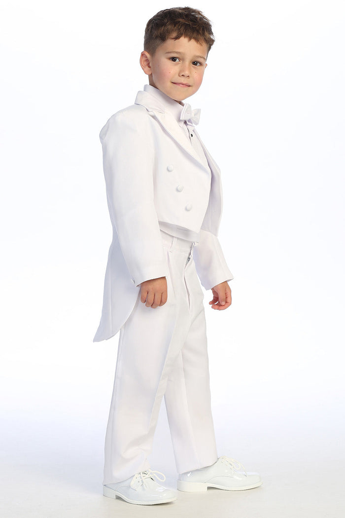 Oliver Kids White Peak Tuxedo Tail (5-Piece Set) by Tip Top Kids