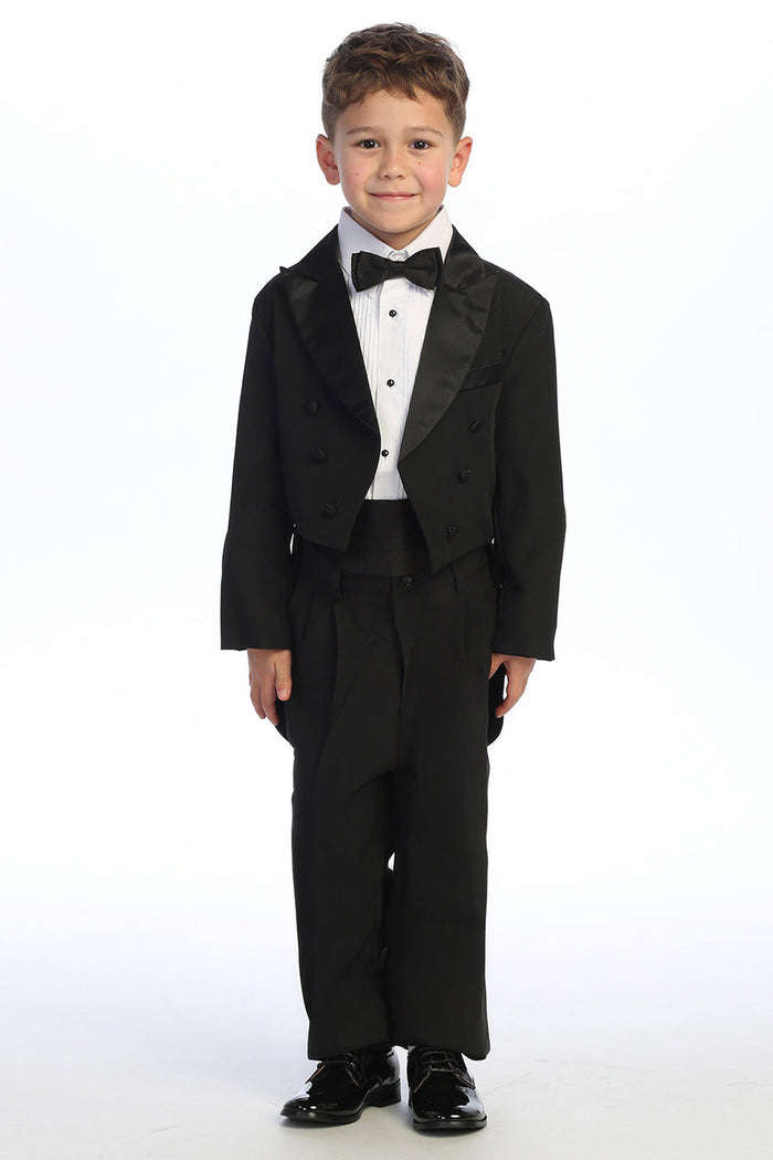 Oliver Kids Black Peak Tuxedo Tail 5-Piece Set by Tip Top