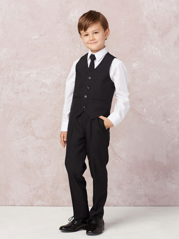 Stanford Kids Black Suit 5-Piece Set by Tip Top