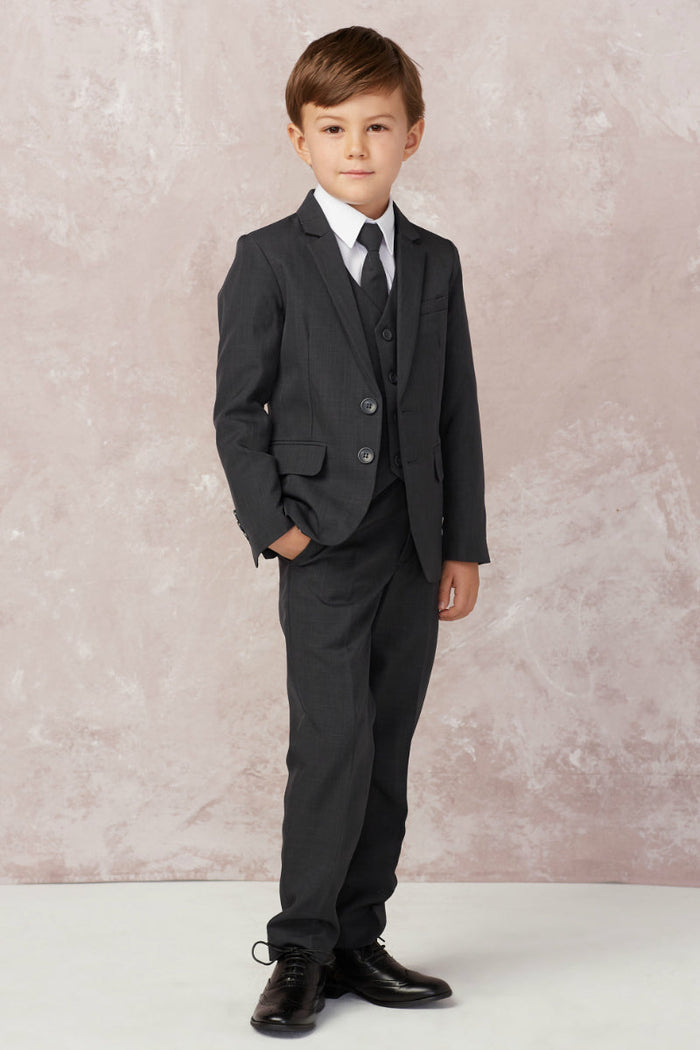 Stanford Kids Dark Grey Suit 5-Piece Set by Tip Top
