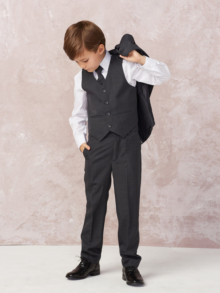 Stanford Kids Dark Grey Suit 5-Piece Set by Tip Top