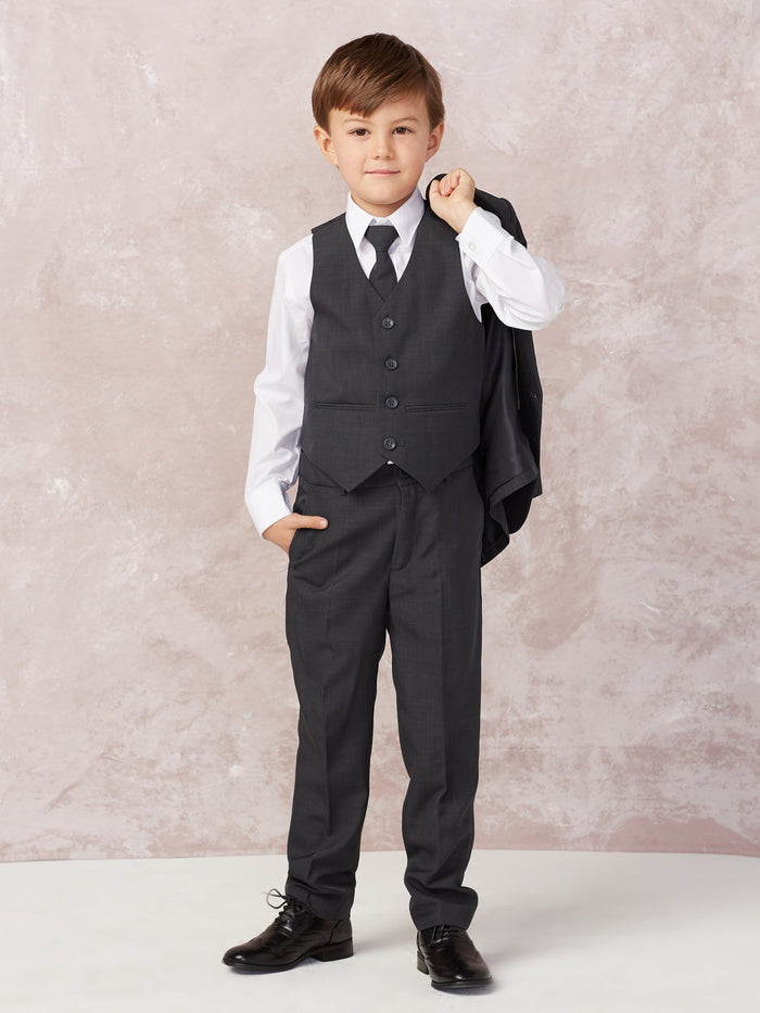 Stanford Kids Dark Grey Suit 5-Piece Set by Tip Top