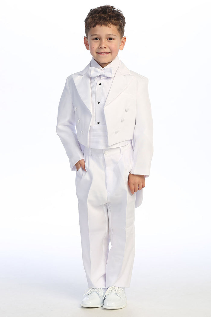Oliver Kids White Peak Tuxedo Tail (5-Piece Set) by Tip Top Kids