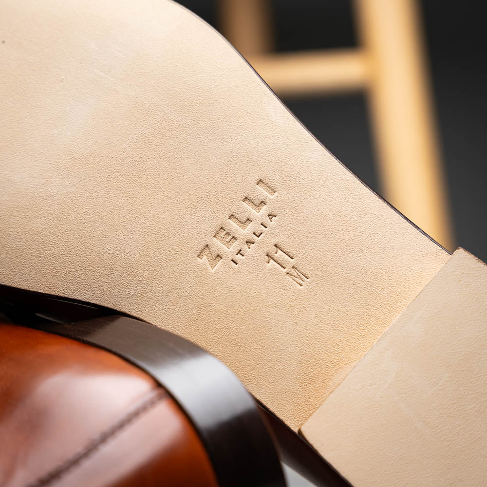 Zelli Tippa Italian Calfskin Penny Loafers, a Classic Cognac Slip-On