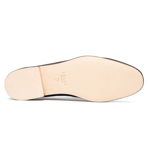 Zelli Tippa Suede and Calfskin Penny Loafers in Grey