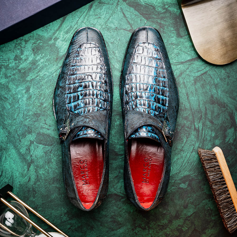 Marco Di Milano Toluca Rustic Blue Leather Shoe