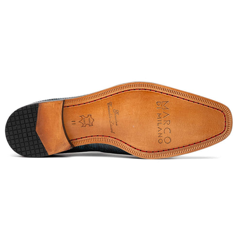 Marco Di Milano Toluca Blue/Black Crocodile & Lizard Monk Strap