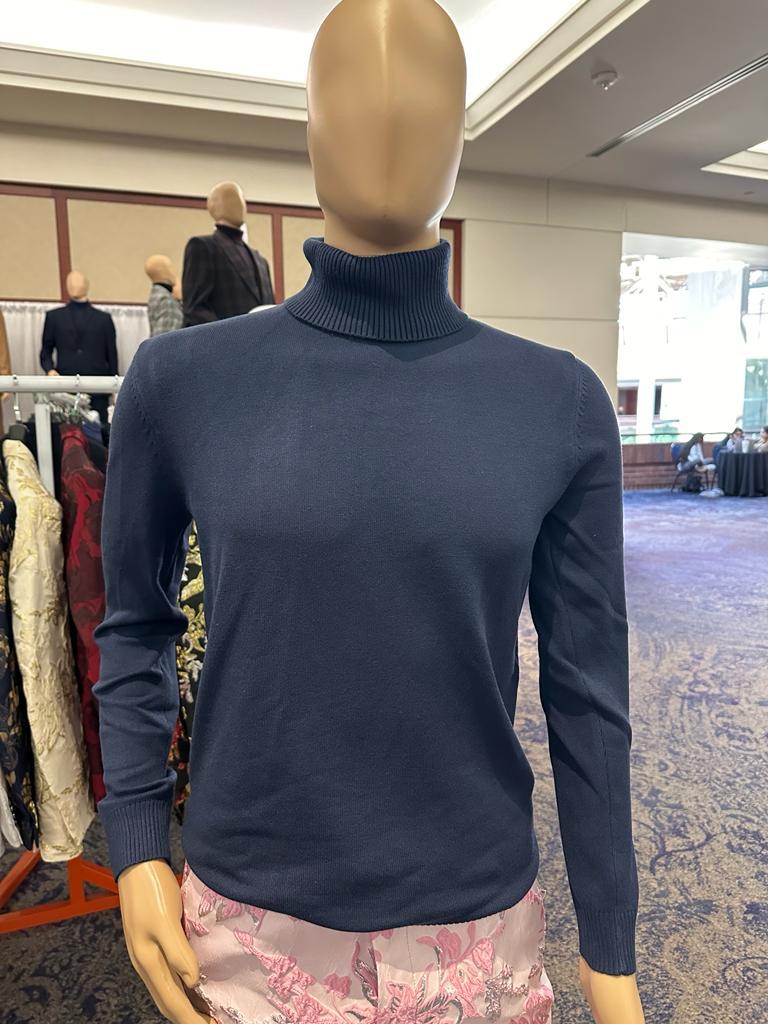 Men's Navy Blue Classic Turtleneck Sweater - Lightweight Knit Pullover by USA Men's Outlet
