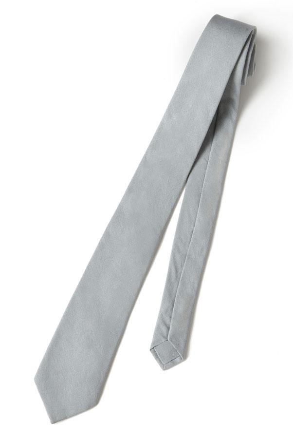 Grey Linen Necktie by Tux Parkin