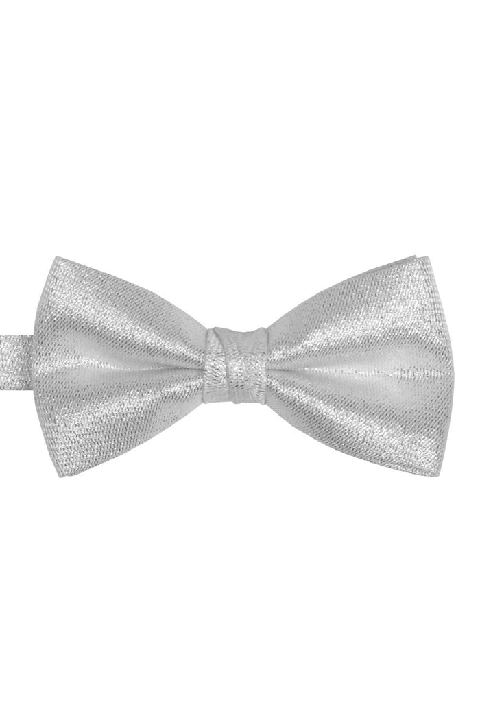 Metallic Silver Bow Tie by Tux Parkin