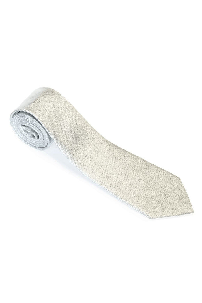 Metallic Silver Necktie by Tux Park