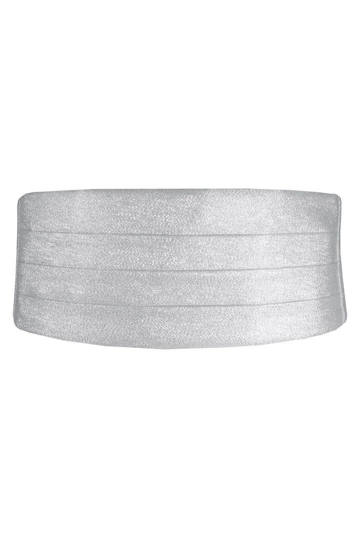Silver Metallic Cummerbund by Tux Parkin