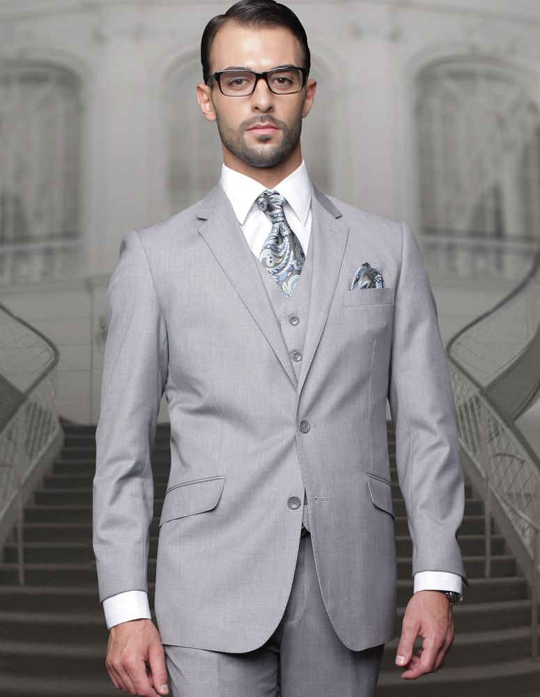 Statement Big & Tall Mens 100% Wool 3 Piece Fashion Suit