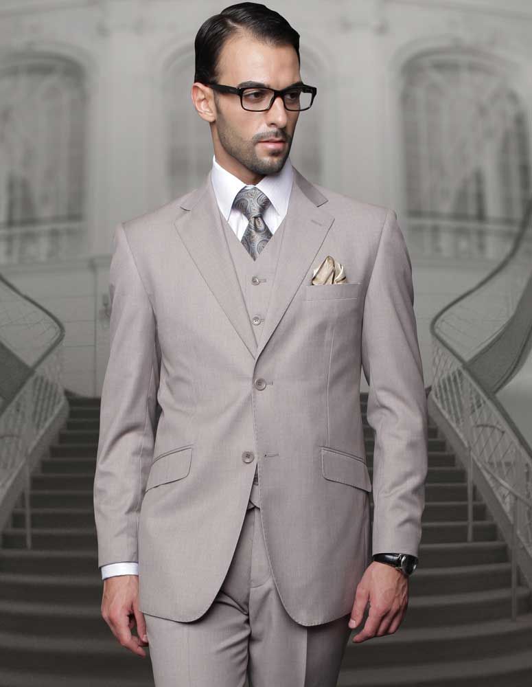 Statement Big & Tall Mens 100% Wool 3 Piece Fashion Suit