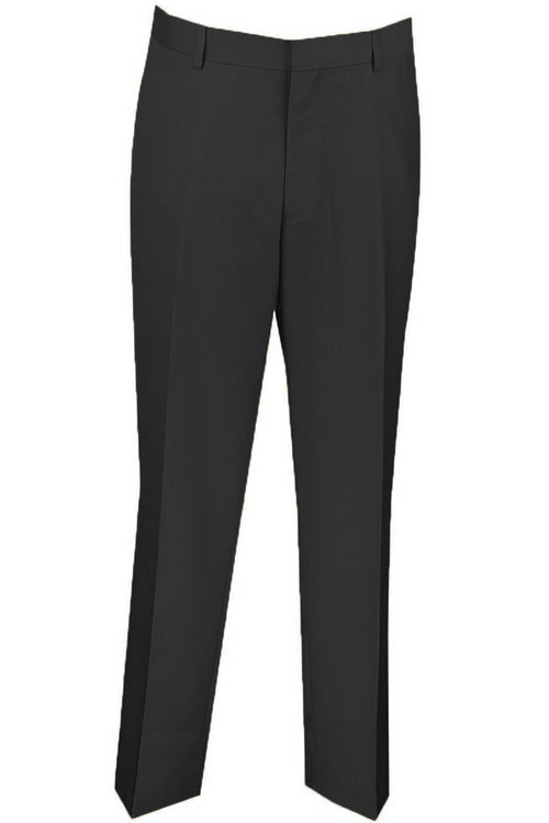 Mens Slim Fit Wool Feel Flat Front Dress Slacks in Charcoal by Vinci