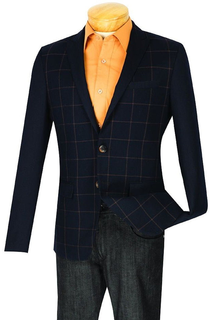 Windowpane Black Blazer by Vinciin