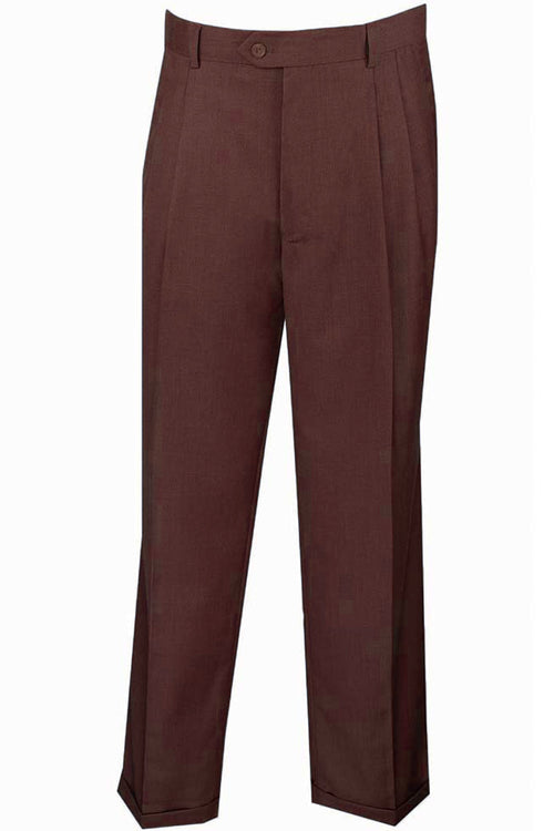 Mens Classic Fit Single Pleat Dress Slacks in Blue by Vinci