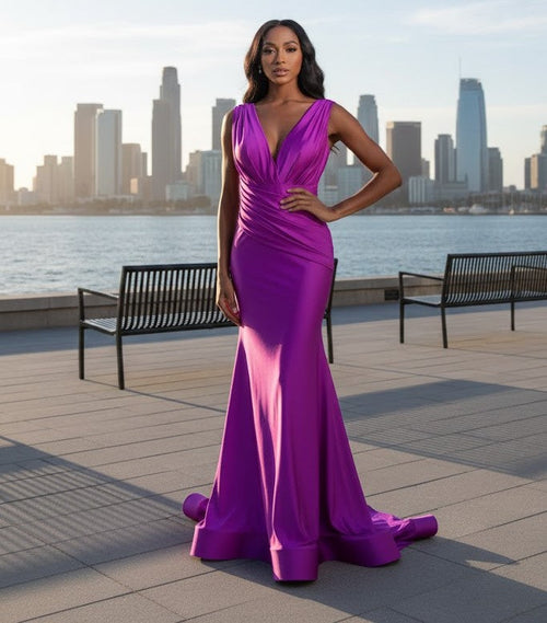 Amelia Couture 370 Sleeveless Bodycon Stretchy Bridesmaids Dress