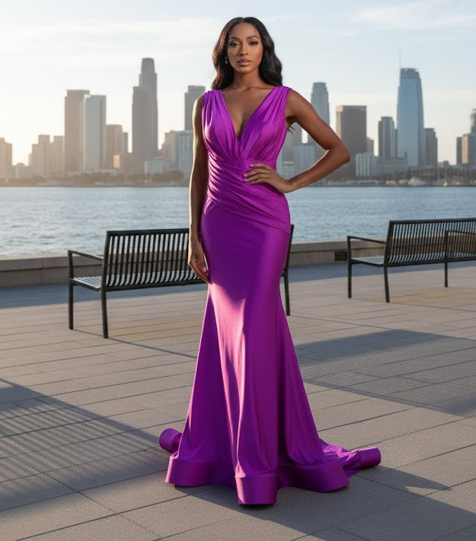 Amelia Couture 370 Sleeveless Bodycon Stretchy Bridesmaids Dress
