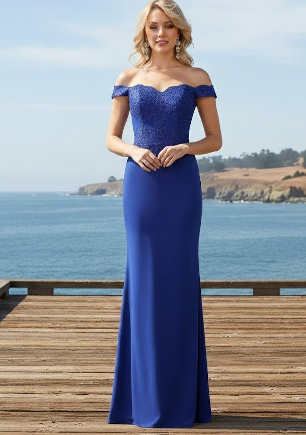 Elegant Form Fitting Evening Dress | Off The Shoulder Formal Gown