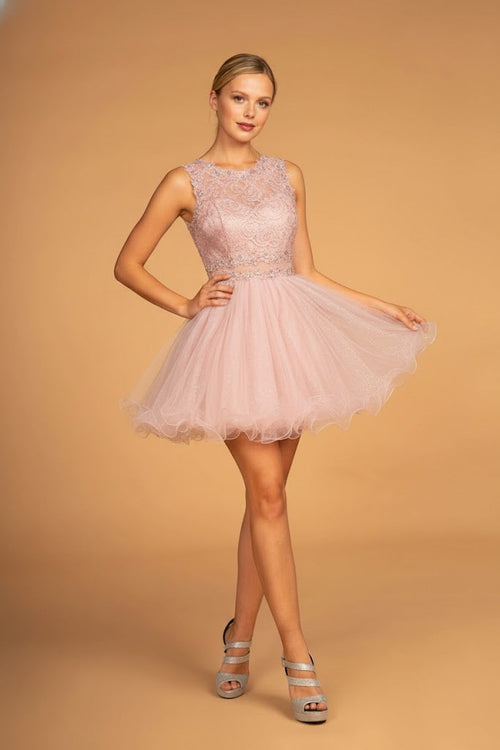 Short Lace Bodice Dress by Elizabeth KGS1427