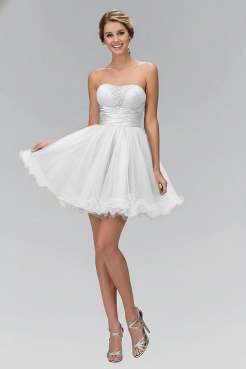 Strapless Ruffled Tulle Dress by Elizabeth K GS1051