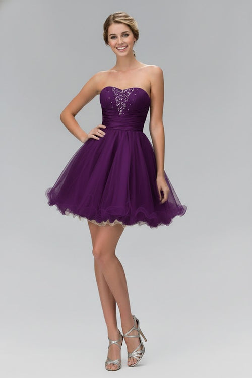 Strapless Ruffled Tulle Dress by Elizabeth K GS1051