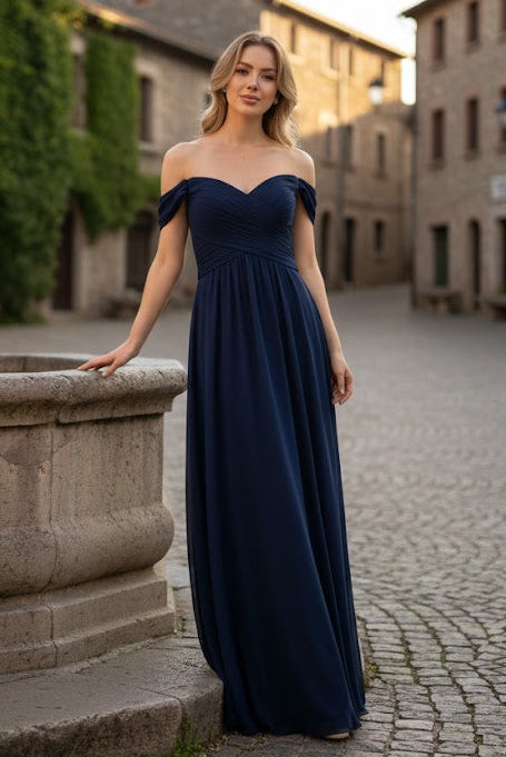 Bridesmaid Dresses Off Shoulder Evening Gown & Plus Size by MQ1711