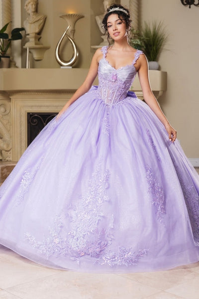 Quinceanera Dress Corset Pleated Embroidered Ball Gown Layla K LK269
