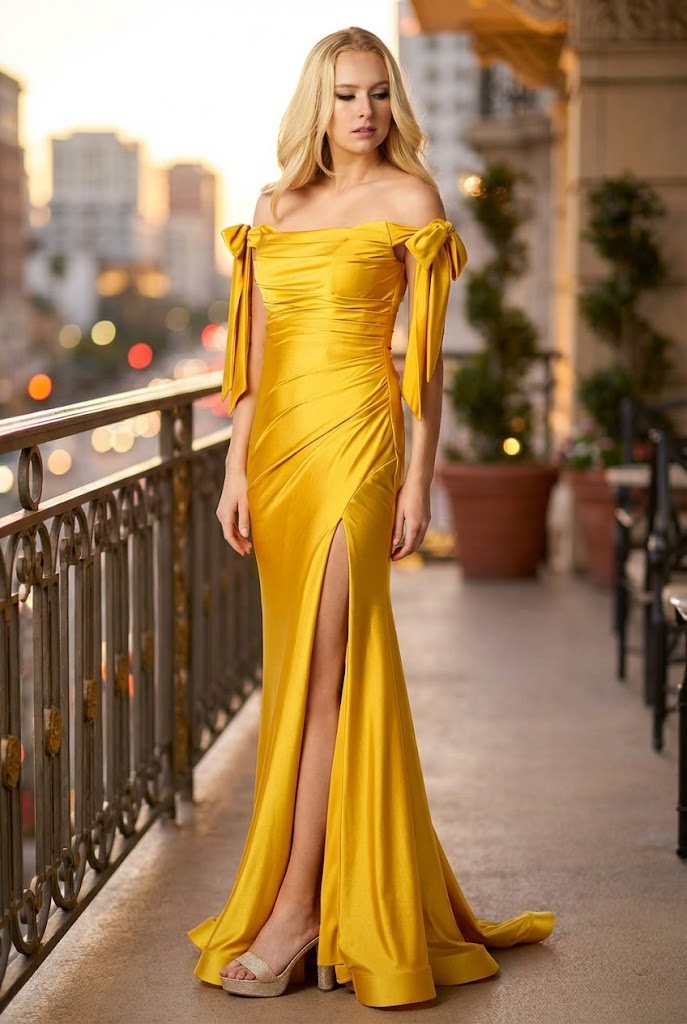 Stretchy Ruched Off The Shoulder Prom Dress