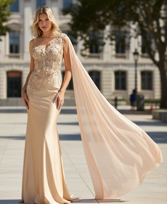 Plus Size Long Evening Gown Maxi Formal Dress for Women By Royal Queen RQ7943