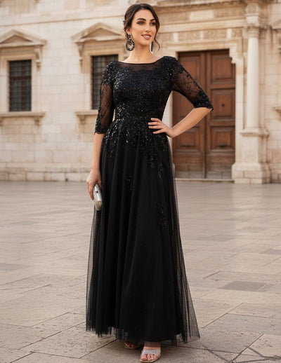 Mother Of The Bride Dress 3/4 Sleeves A-Line Gown By May Queen MQ2143-New Collection