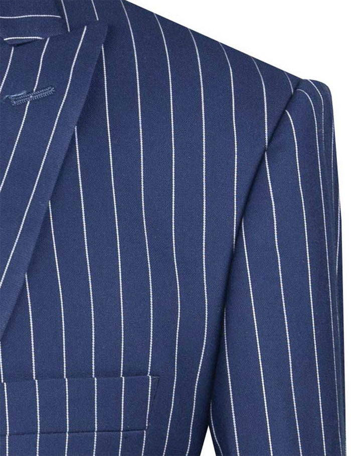 Rockefeller Collection - Double Breasted Stripe Suit Brown Regular Fit 2 Piece