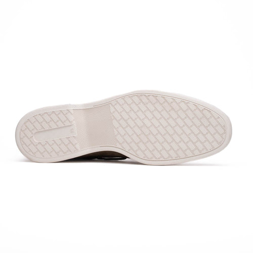 Zelli Venice Hand-Stitched Sueded Goatskin Boat Shoe in Taupe