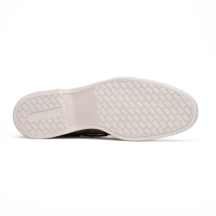 Zelli Venice Hand-Stitched Sueded Goatskin Boat Shoe in Taupe