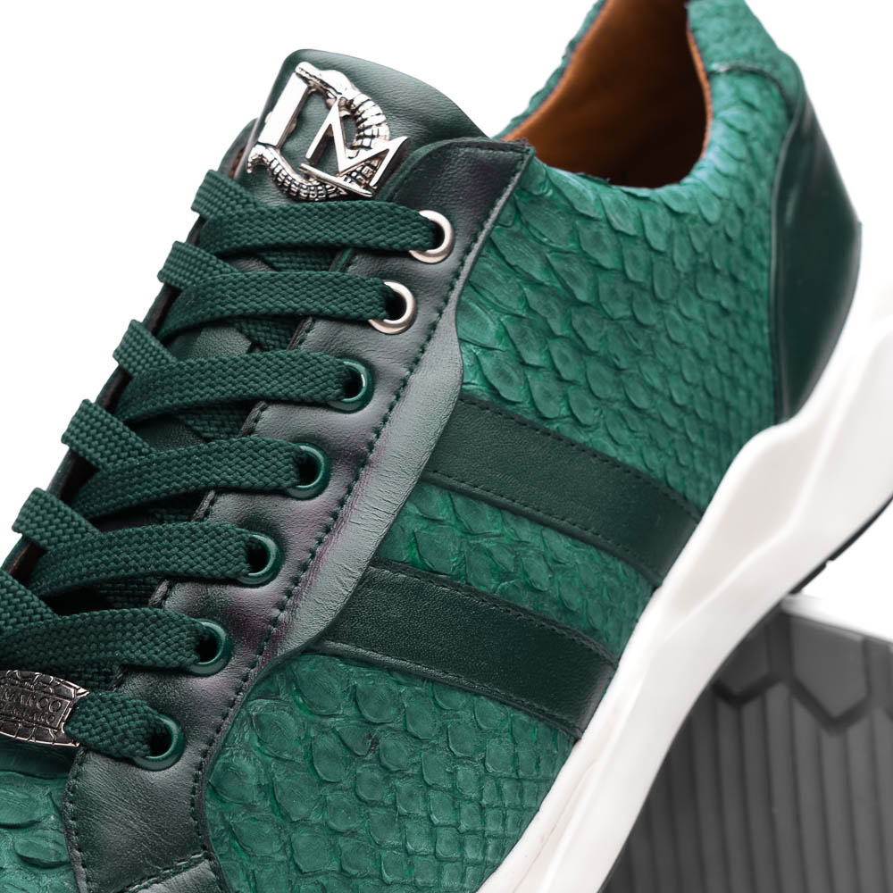 Marco Di Milano Verona Python & Calfskin Sneakers Green