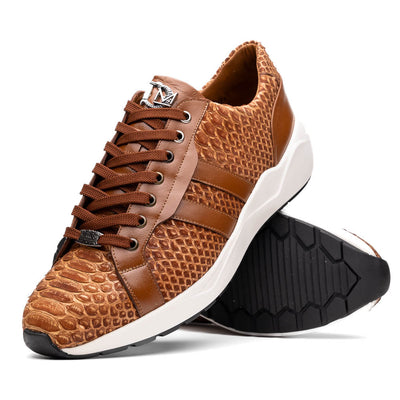 Marco Di Milano Verona Python & Calfskin Sneakers Honey