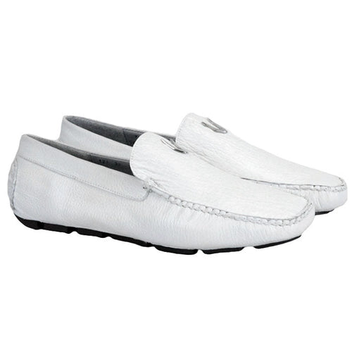 Vestigium Shark Driving Loafers White - White Shark men's driving loafer