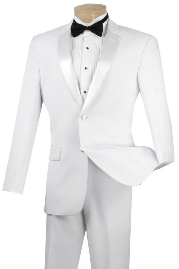 Sleek Red 1-Button Shawl Tuxedo (2-Piece Set) by Vinci