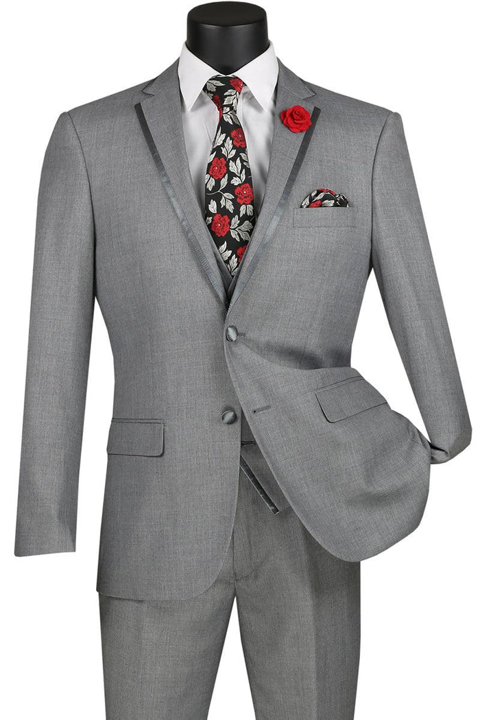 Vinci Grey Vested Tuxedo - A Classy Wedding Trim - Elegant Mensattire