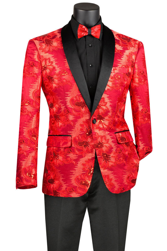 Posh Paisley Velvet Silver Tuxedo Jacket (Separates) by Vinci