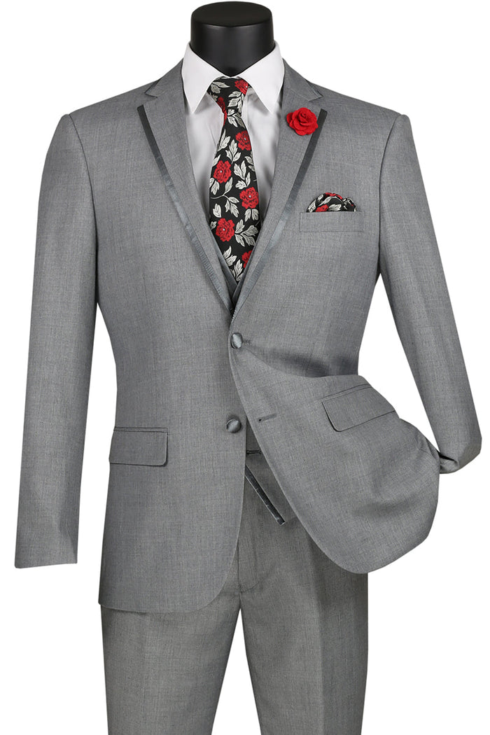 Syracuse Burgundy 2-Button Notch Tuxedo (3-Piece Set) by Vinci