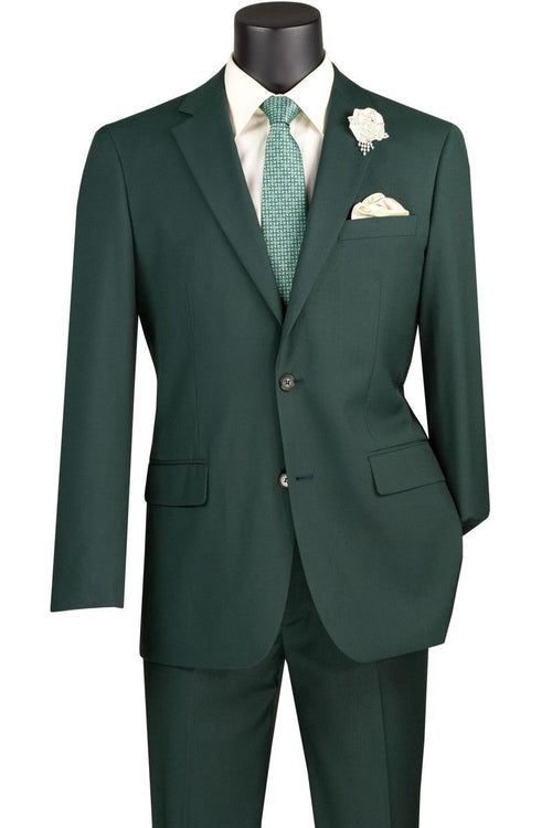 Vinci Men's Green Modern Fit 2-Button Suit - Elegant Mensattire